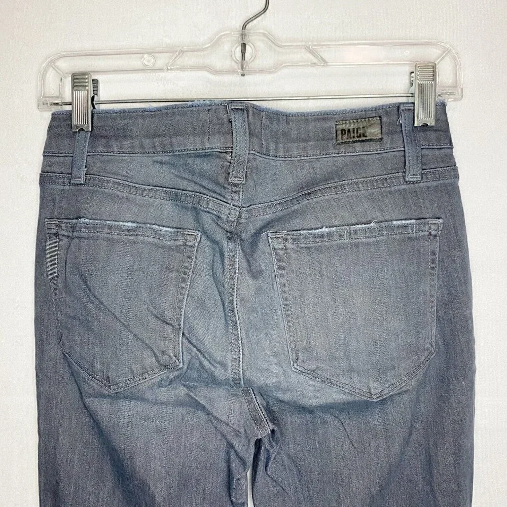 Paige Verdugo Ankle Gray Jeans Raw Cut Hem Skinny Sea Salt Women Size 27x27
